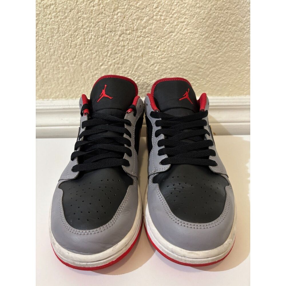 Air Jordan 1 Low Cement Fire Red Black Grey Men’s Size 10 553558-060